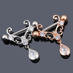 Classy Filigree Female Nipple Piercing Jewelry