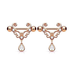 Classy Filigree Female Nipple Piercing Jewelry