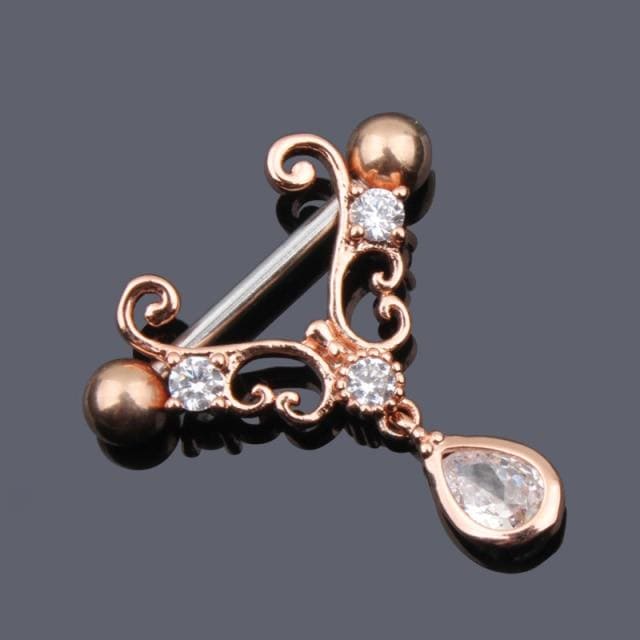 Classy Filigree Female Nipple Piercing Jewelry