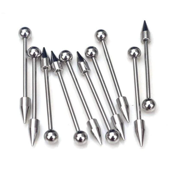 Spearlike Long Nipple Rings Set