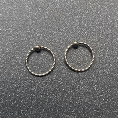 Twisted Small Nipple Piercing Hoops