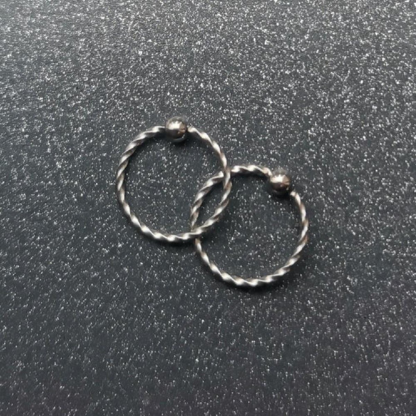 Twisted Small Nipple Piercing Hoops