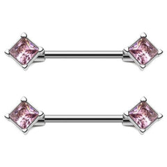 Stainless 14G Diamond Nipple Barbells