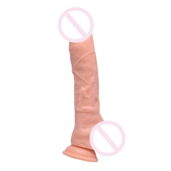 Dual Density Realistic 9 Inch Suction Cup Dildo With Balls