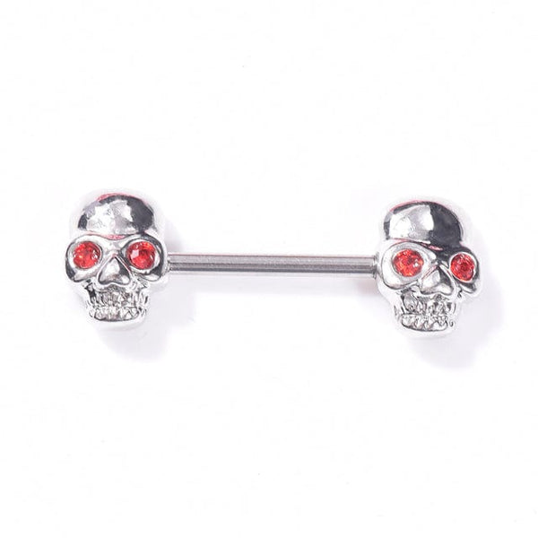 Red-Eyed Skull Nipple Bars