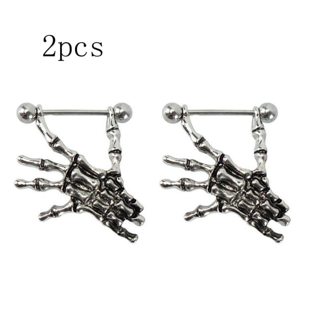 Skeletal Hands Men's Nipple Bars