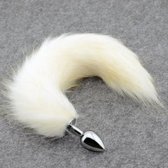 Charming White Cat Tail Butt Plug 17 Inches Long