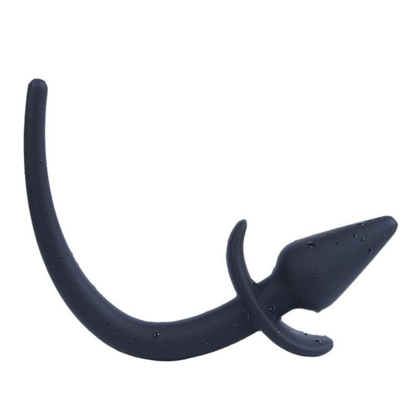 Black Silicone Dog Tail Butt Plug 11 Inches Long