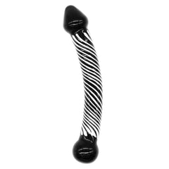 Zebra Stripes 8 Inch Glass Dildo