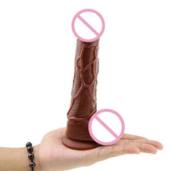 Bulging  7 Inch Dildo With Testicles and Suction Cup