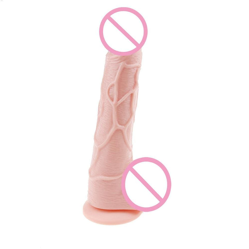 Bulging  7 Inch Dildo With Testicles and Suction Cup