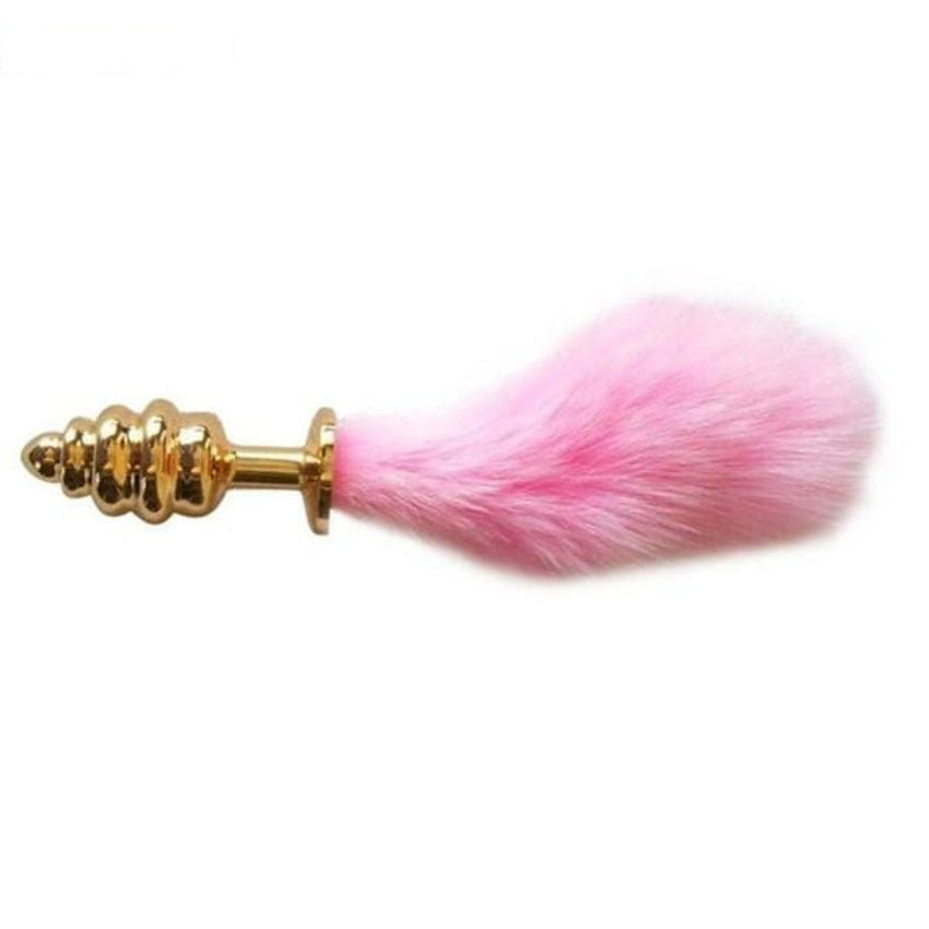 4' Golden Metal Variety of Colors Bunny Tail Plug