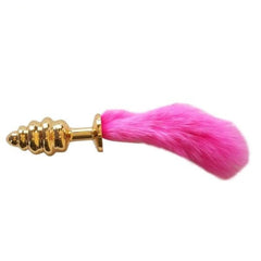 4' Golden Metal Variety of Colors Bunny Tail Plug