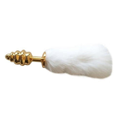 4' Golden Metal Variety of Colors Bunny Tail Plug