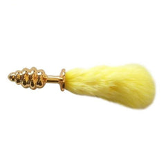 4' Golden Metal Variety of Colors Bunny Tail Plug