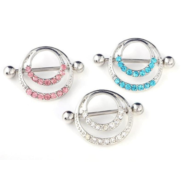 Double Hoop Nipple Jewelry 16g Piercings