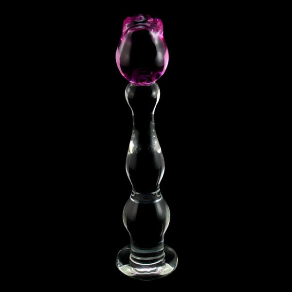 Charming 7 Inch Glass Rose Dildo