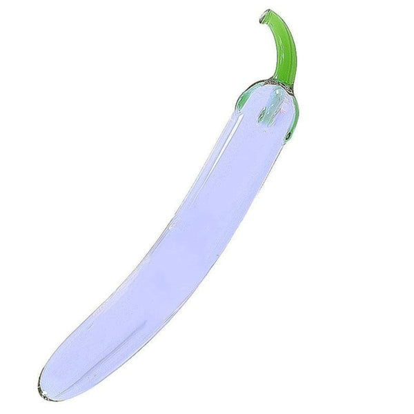 Eggplant Shaped Masturbator Glass Dildo