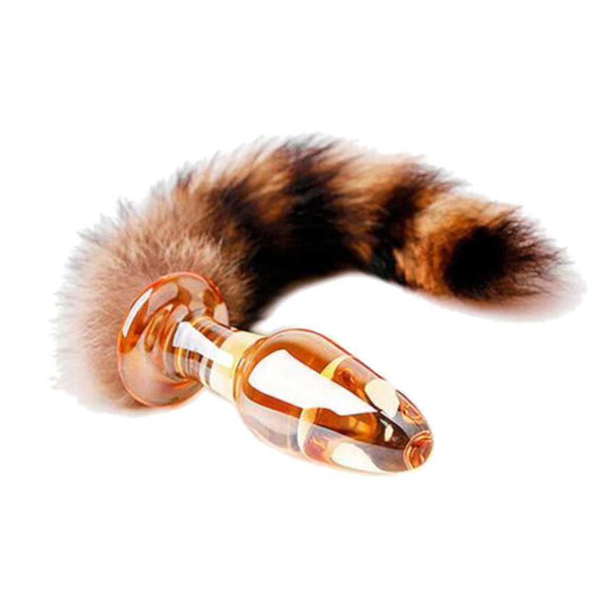 Glass Raccoon Anal Plug, 11'