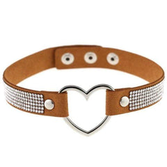 Velvety Rhinestone Choke Collar for Humans