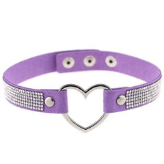 Velvety Rhinestone Choke Collar for Humans