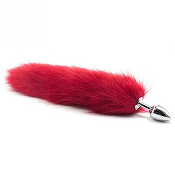 3' Stainless Steel Multi Color Fox Tail Plug