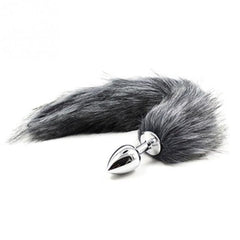 3' Stainless Steel Multi Color Fox Tail Plug