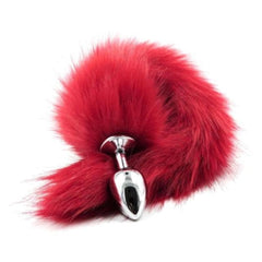 Stainless Steel Red Fox Tail Plug