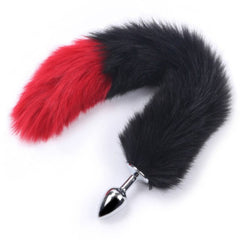 15' Stainless Steel Black and Pink Fox Tail Plug