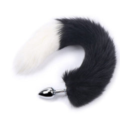 15' Stainless Steel Black and Pink Fox Tail Plug