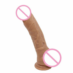 Brown Flexible Large Dildo With Suction Cup