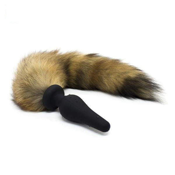 14' Silicone Brown Fox Tail Plug