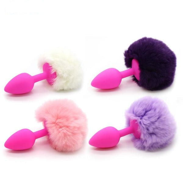 3' Silicone Pink Bunny Tail Plug