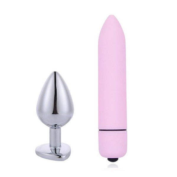 Pink Heart Metal Dildo