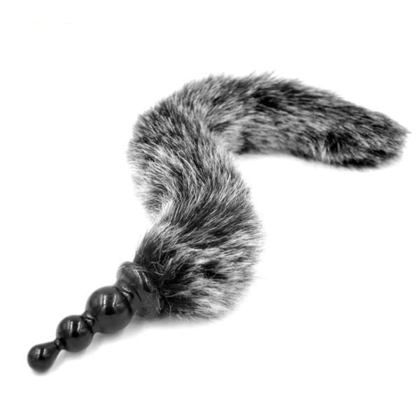 15' Silicone Beaded Fox Tail Plug