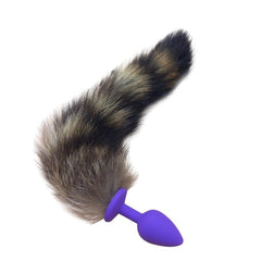 12' Silicone Black and Gray Cat Tail Plug