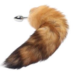 13' Stainless Steel Light Brown Fox Tail Plug