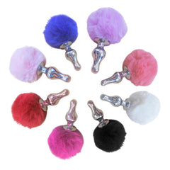 3' Aluminum Multi Colored Bunny Tail Plug