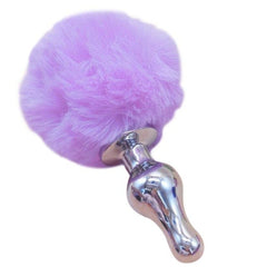 3' Aluminum Multi Colored Bunny Tail Plug