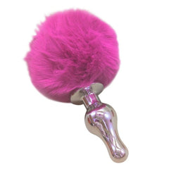 3' Aluminum Multi Colored Bunny Tail Plug