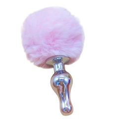 3' Aluminum Multi Colored Bunny Tail Plug