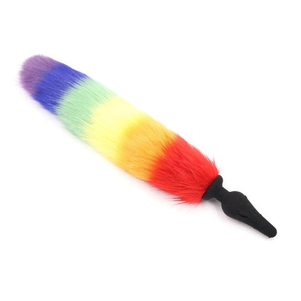 Silicone Multicolor Tail Plug 10 Speed Vibrating