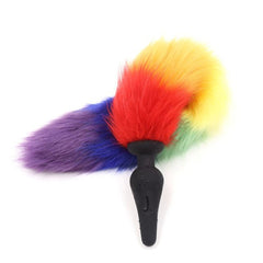 Silicone Multicolor Tail Plug 10 Speed Vibrating