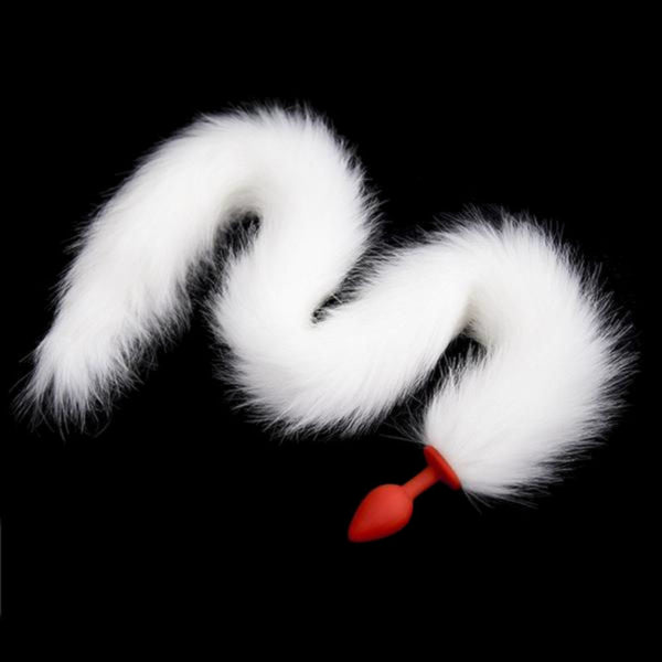 33' Wild White Cat Silicone Tail Plug