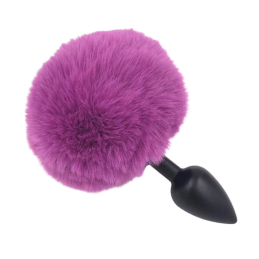 3' Silicone Purple Bunny Tail Plug