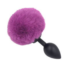 3' Silicone Purple Bunny Tail Plug