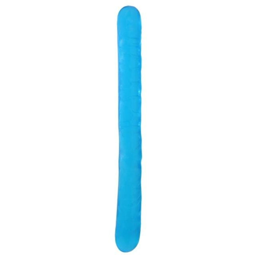 Ribbed Double Ended 13 Inch Blue Dildo