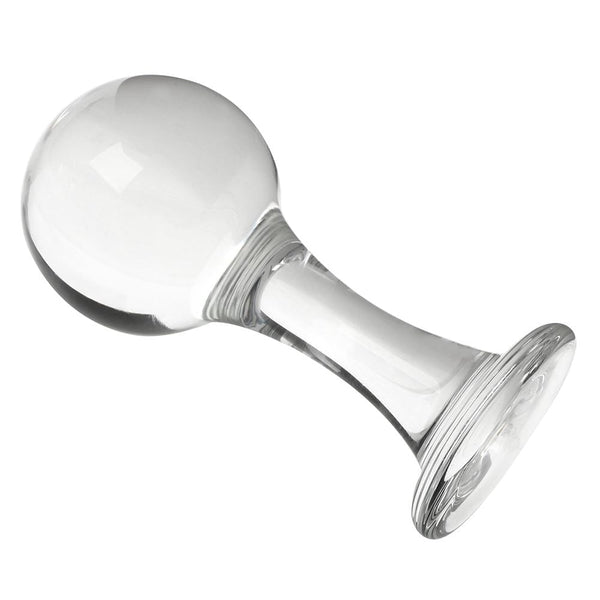 Ball and Stem Glass Butt Plug 3.94 to 5.04 Inches Long