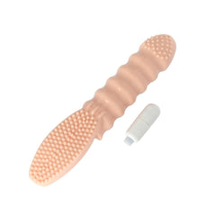 Ribbed and Dotted Vibrating Anal Toy