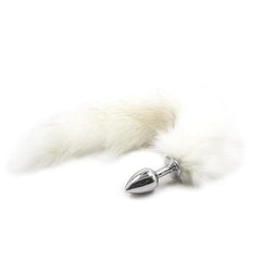 Charming White Cat Tail Butt Plug 17 Inches Long